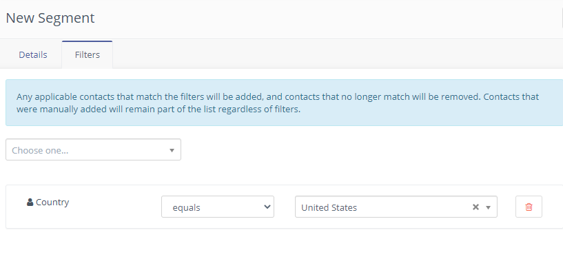 contact segment filter