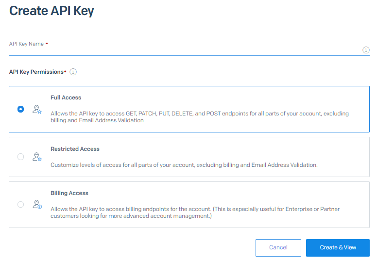 Create API key